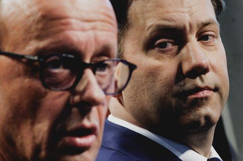Kanzler Friedrich Merz (CDU, l.) und sein Vize Lars Klingbeil (SPD)