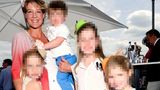 Christina Block mit den gemeinsamen Kindern