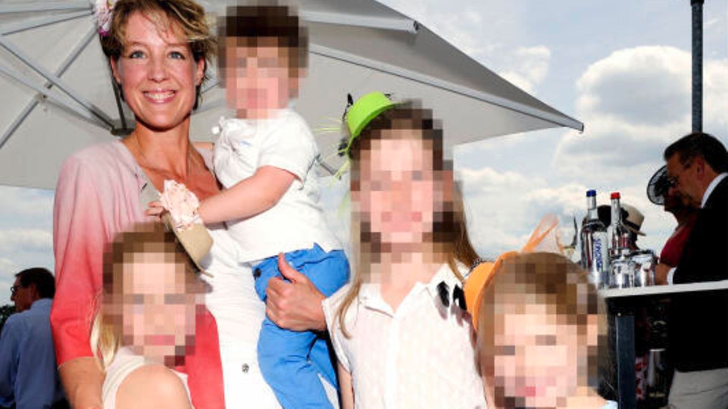 Christina Block mit den gemeinsamen Kindern