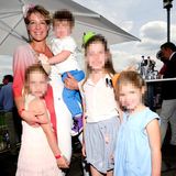 Christina Block mit den gemeinsamen Kindern