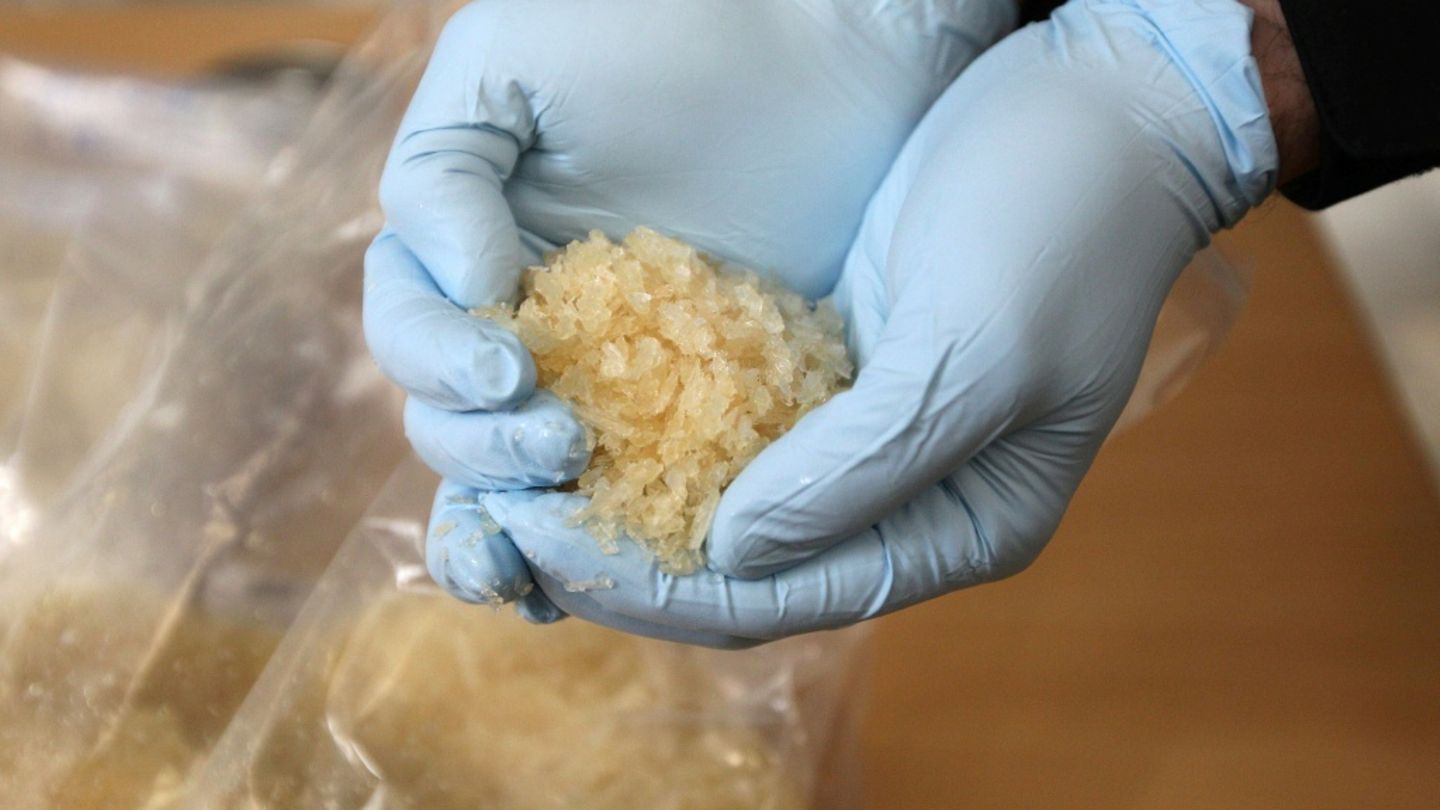 Beschlagnahmtes Crystal Meth in Wiesbaden 2014