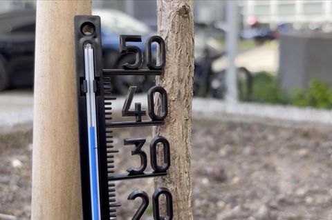 Thermometer zeigt Temperaturen bis 40 Grad
