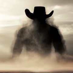 Ein Standsturm mit der Form eines Cowboys