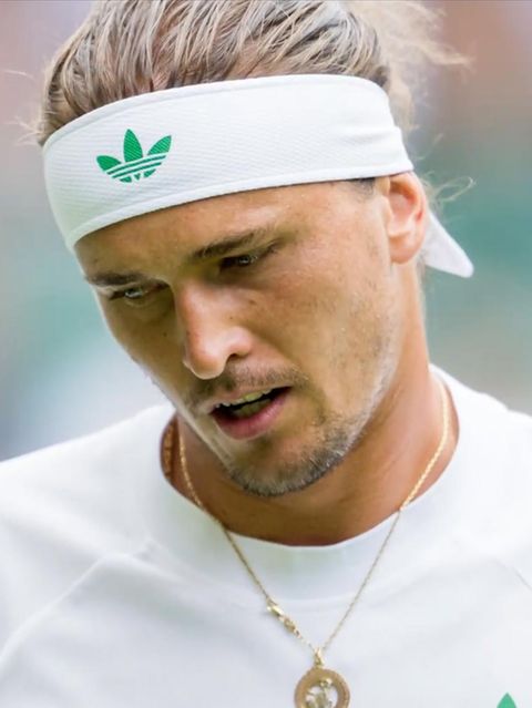 Tennis-Star Alexander Zverev reagiert auf einen Punktverlust in Wimbledon