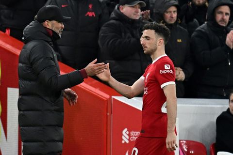 Jürgen Klopp (li.) mit Diogo Jota