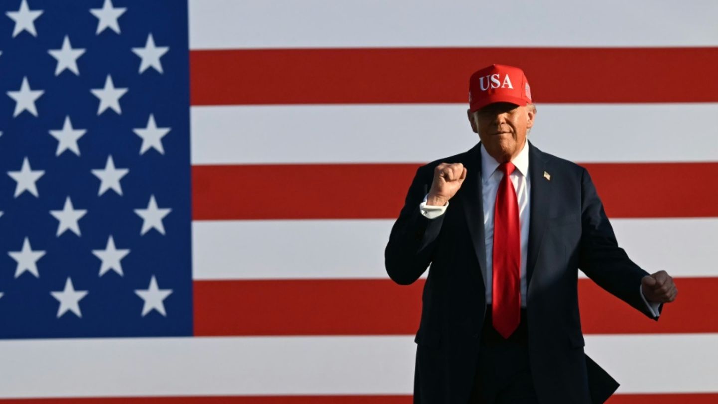 US-Präsident Trump bei einem Auftritt in Des Moines, Iowa