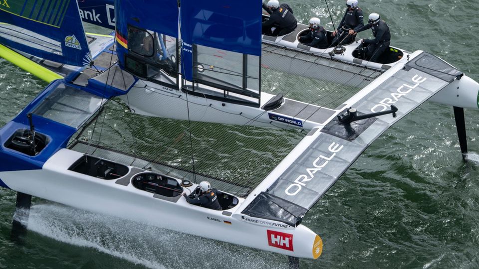 Das Boot des deutschen SailGP Teams im Rennen