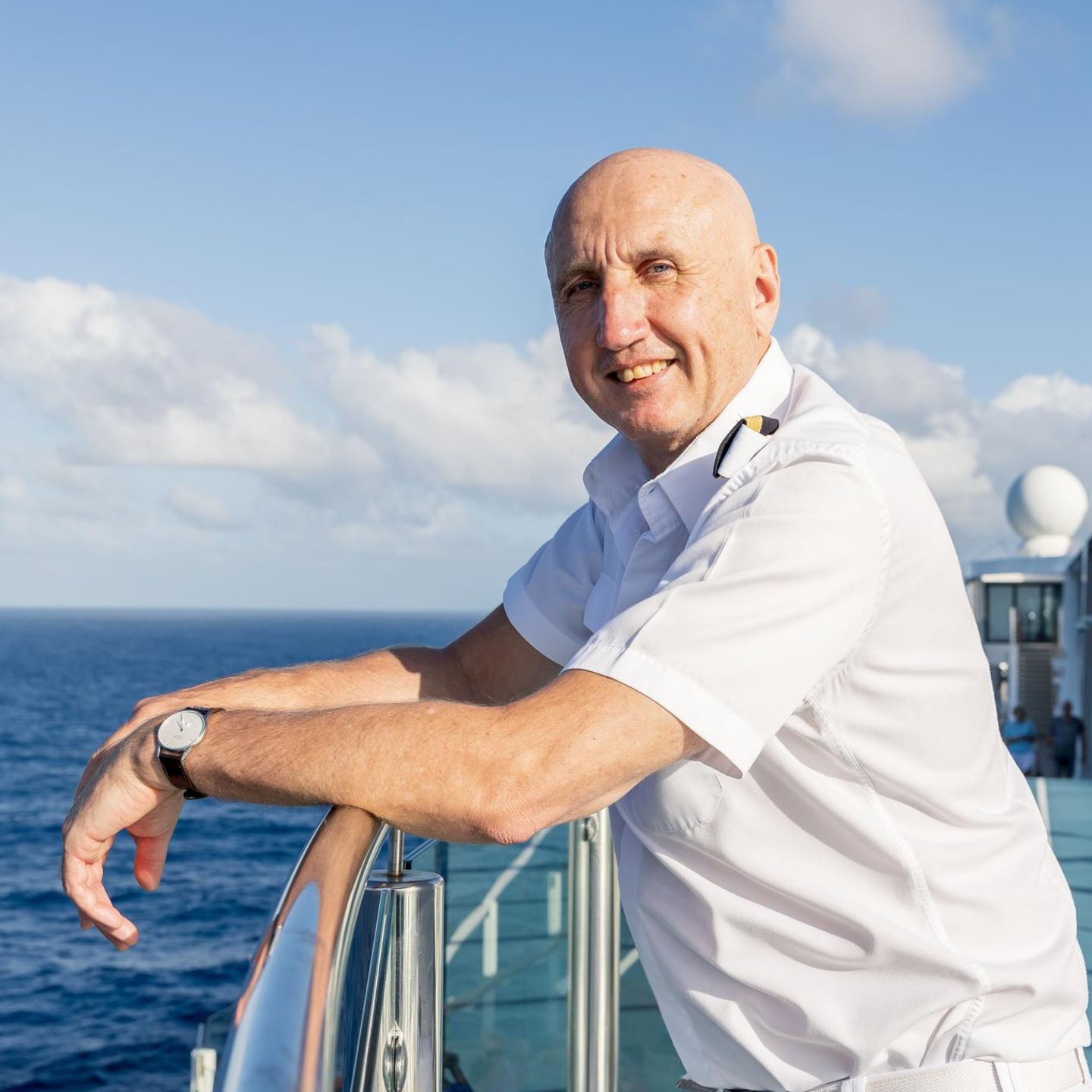 Dr. Reinhard Friedl an Bord eines Kreuzfahrtschiffs