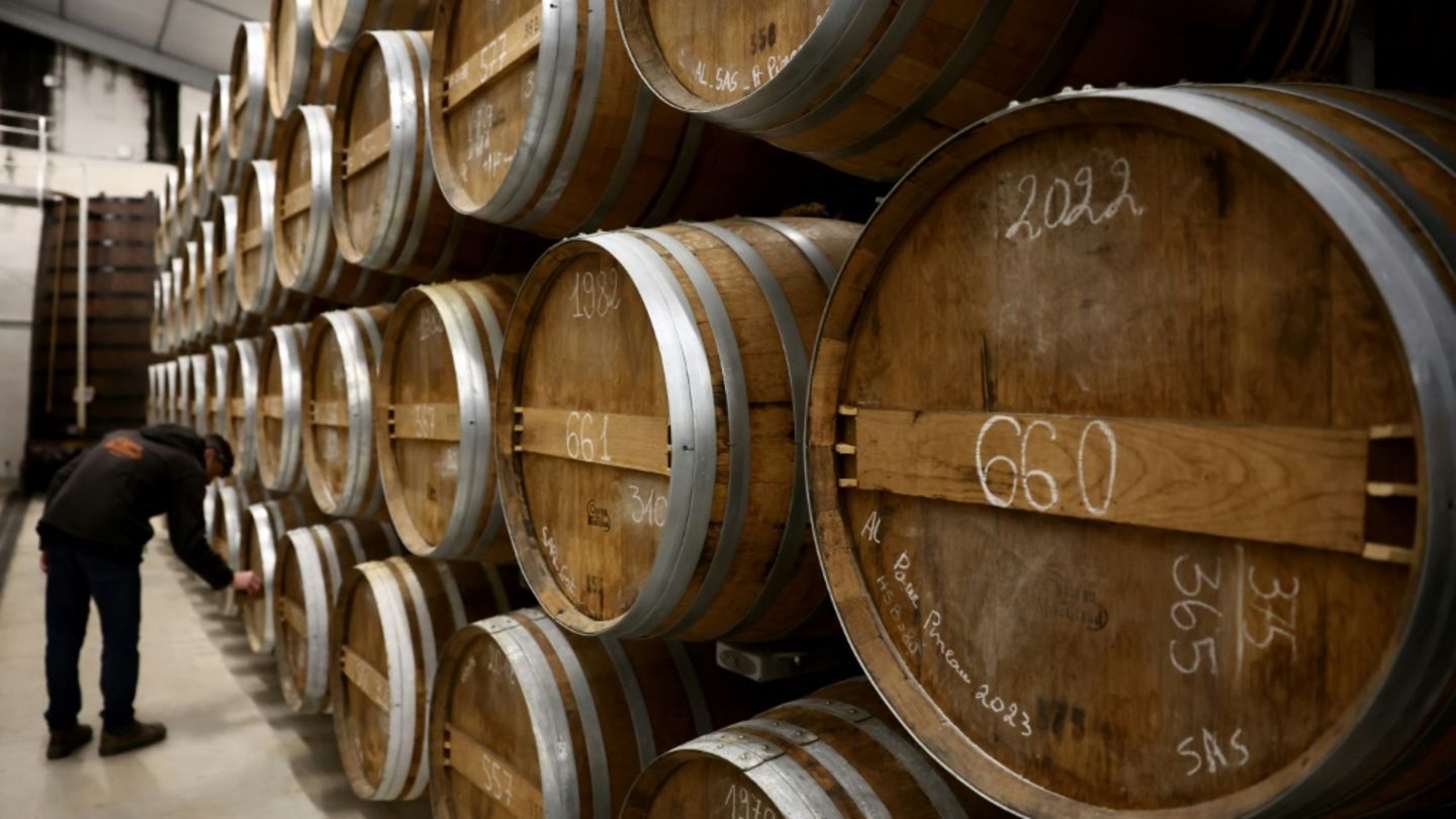 Cognac-Fässer in Frankreich
