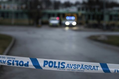 Polizeiabsperrung in Schweden