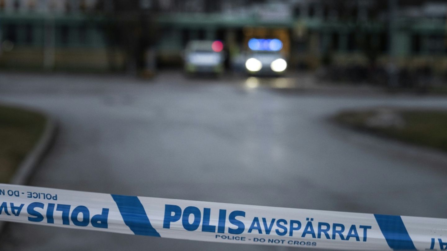 Polizeiabsperrung in Schweden