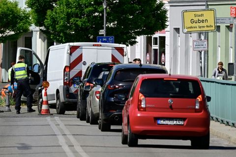Grenzkontrolle im brandenburgischen Guben