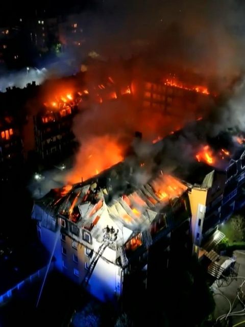 Feuer-Inferno in Warschau: Großbrand macht Hunderte Menschen obdachlos