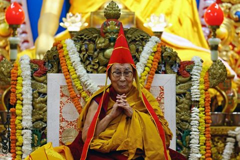 Der Dalai Lama bei einer Gebetszeremonie am Samstag