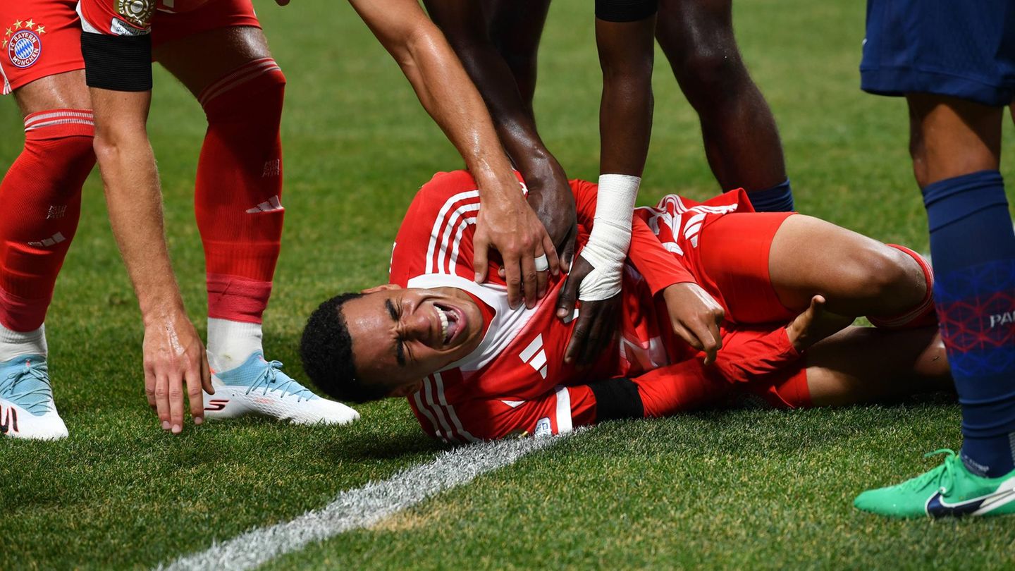Horrorverletzung bei der Klub-WM: Jamal Musiala vom FC Bayern krümmt sich vor Schmerzen