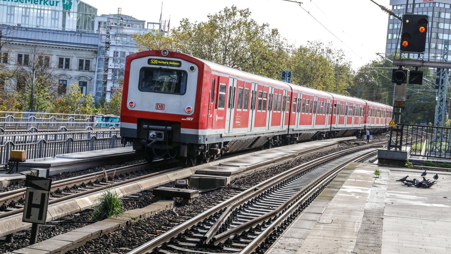Eine Hamburger S-Bahn auf dem Weg nach Harburg. Hier hatte sich ein Mann in einem S-Bahntunnel erleichtert (Symbolfoto)