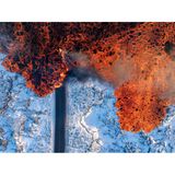 Lavaströme durch Eisschichten