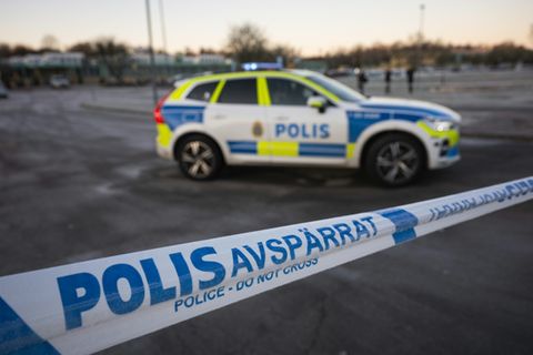 Polizeiabsperrung in Schweden