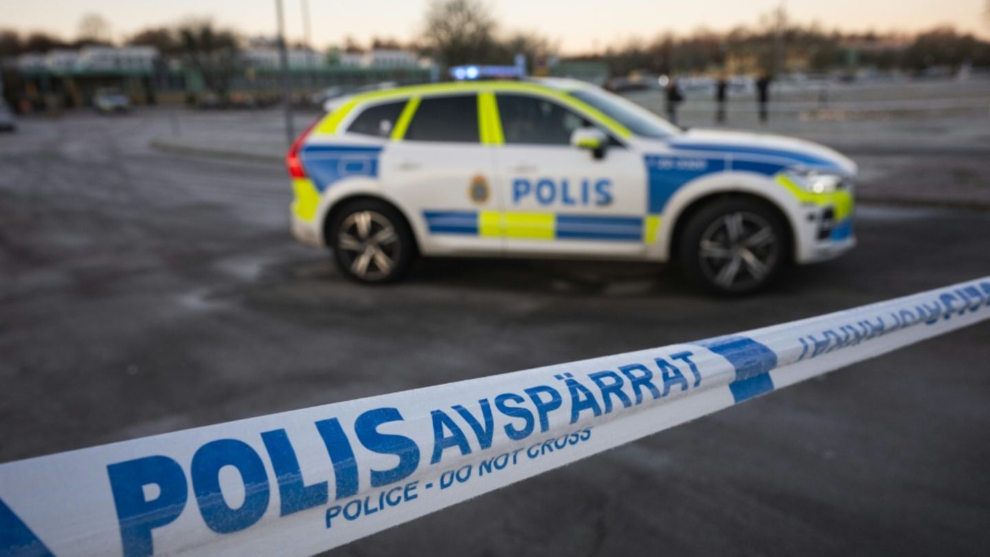 Polizeiabsperrung in Schweden