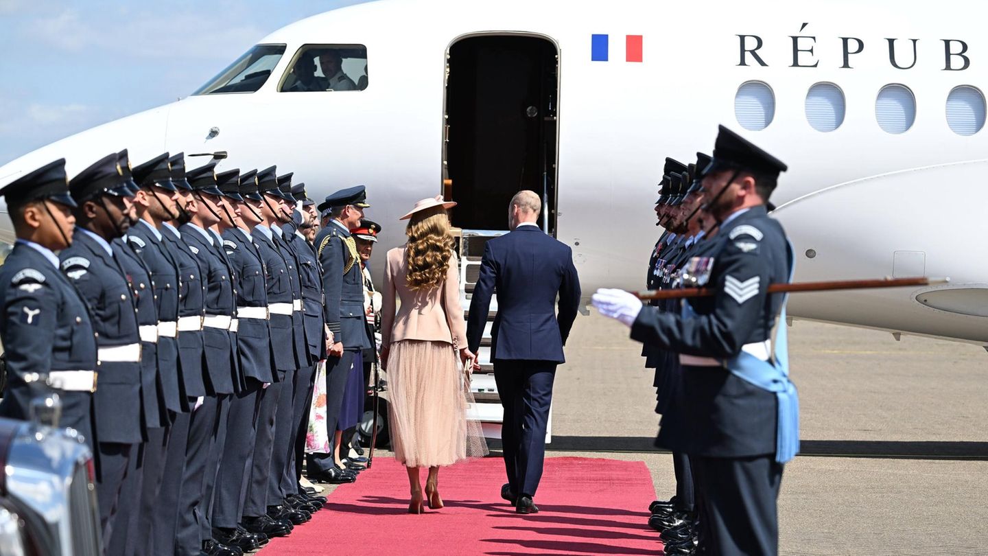 William und Kate warten auf Emmanuel und Brigitte Macron