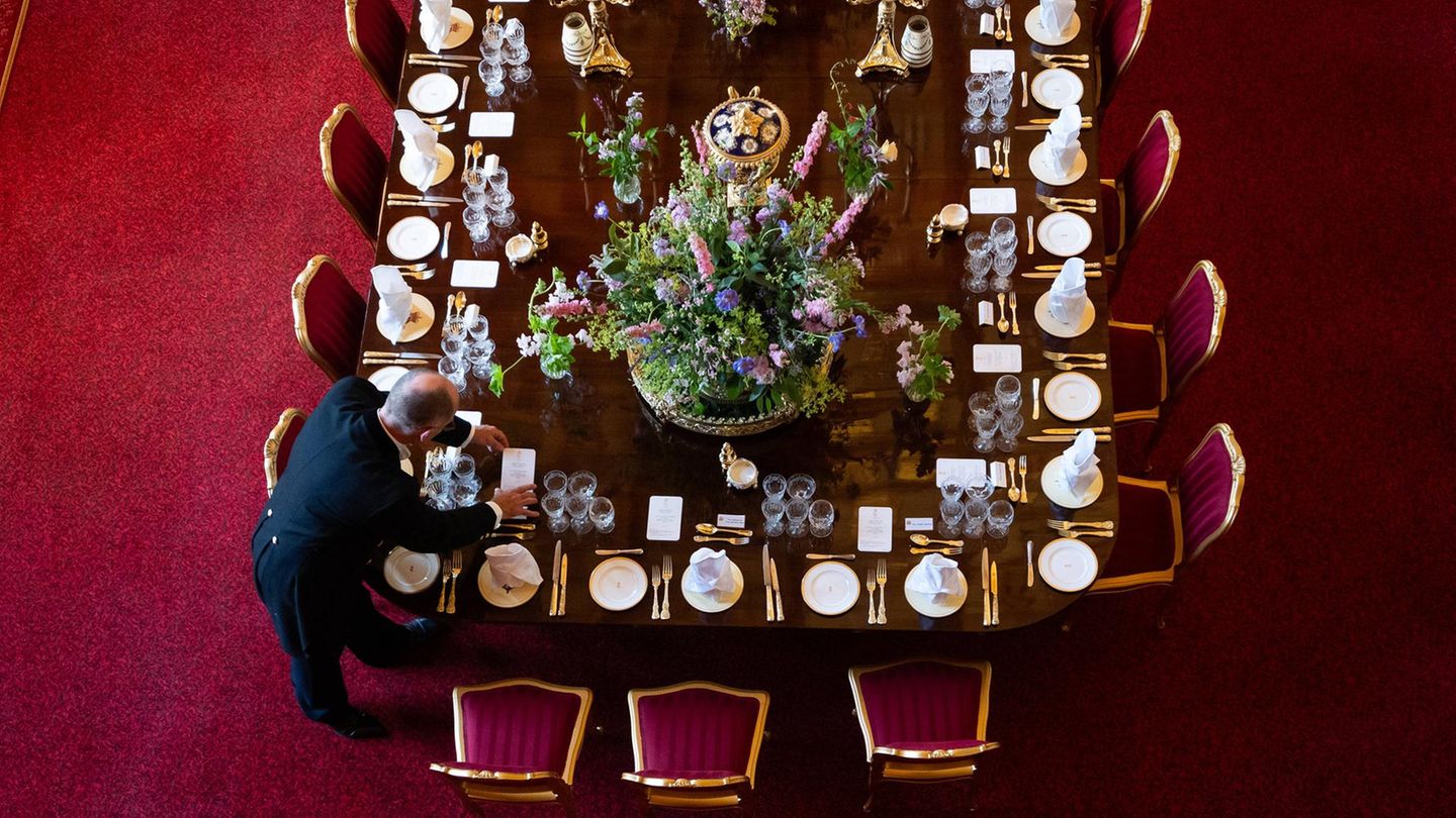 Tischdeko beim Staatsbankett Tischdeko beim Staatsbankett