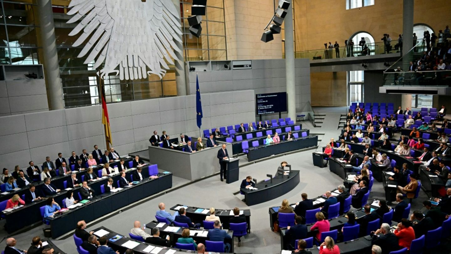 Kanzler Merz bei Rede im Bundestag