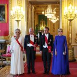 Brigitte Macron (re. außen) neben ihrem Mann, König Charles und Königin Camilla