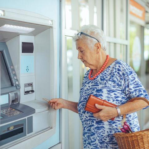Pensioner at the ATM