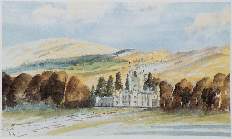 König Charles III., "Balmoral Castle", 1991 In den schottischen Highlands malt König Charles besonders gern. Hier versuchte er sich 1991 an Balmoral Castle – mit mäßigem Erfolg