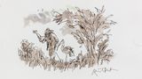 Quentin Blake "Unterhaltung zwischen Mann und Storch" , 2024