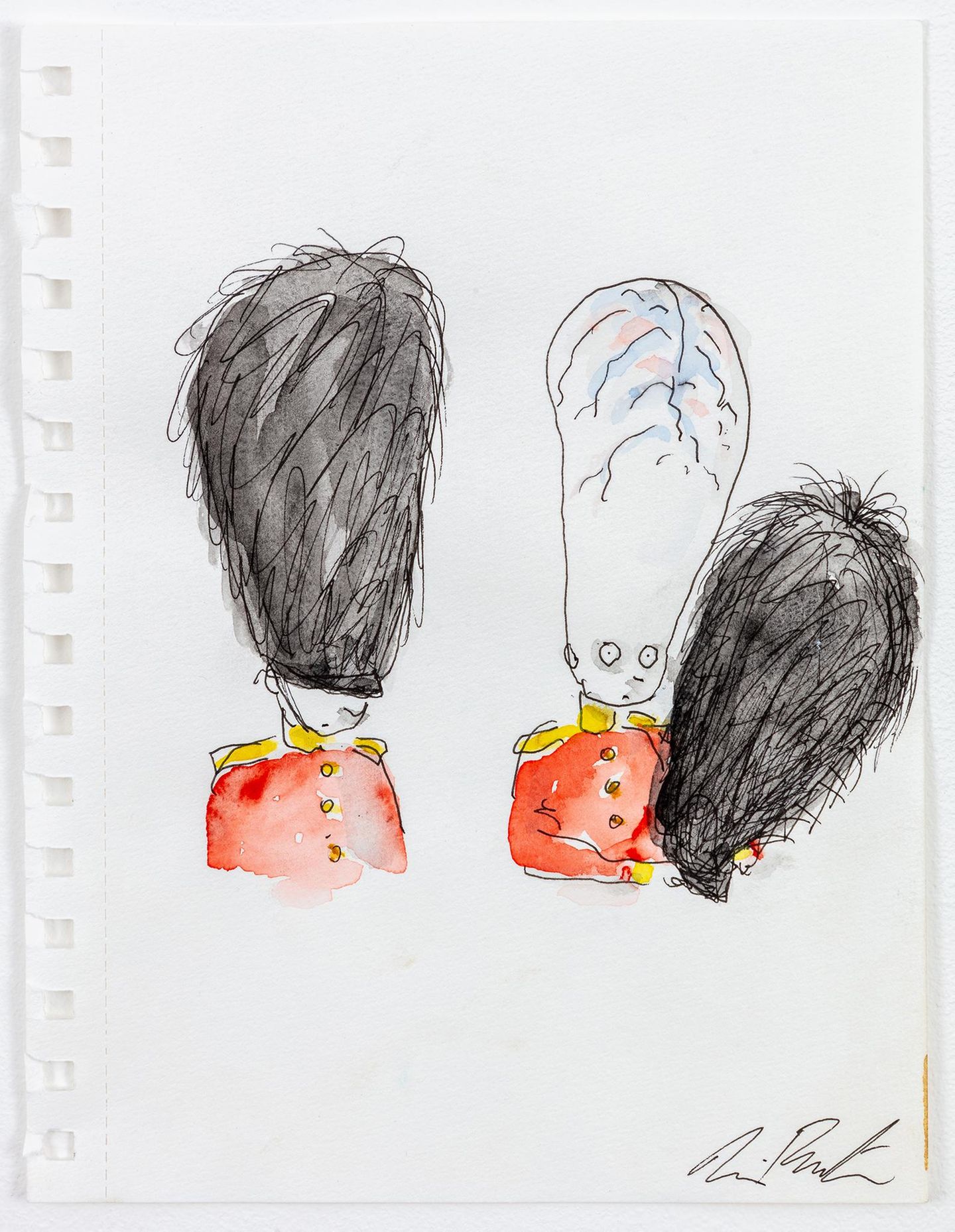 Tim Burton "Untitled", 2022. Tinte und Wasserfarben