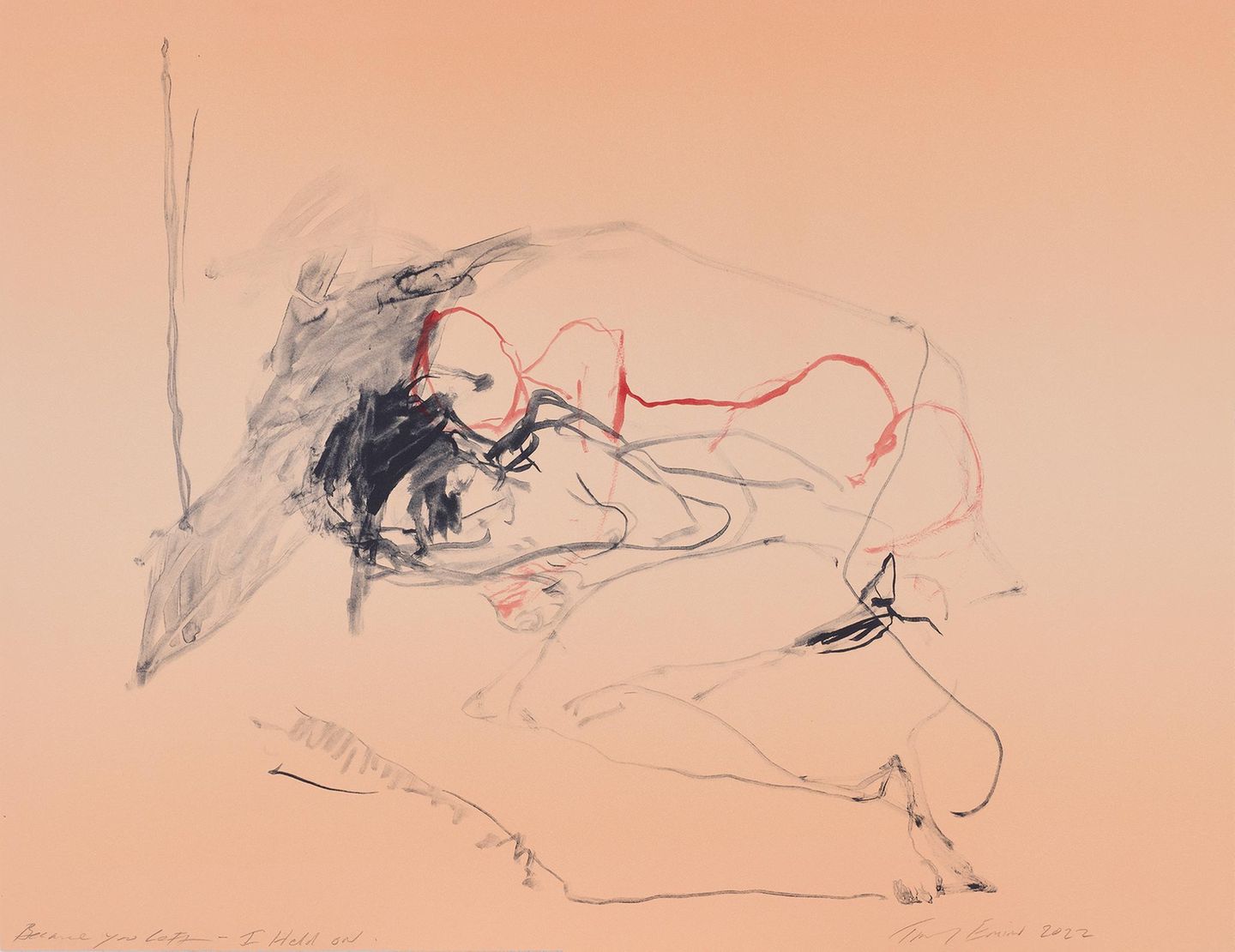 Tracey Emin "Because you left – I held on", Acryl, 2024 Tracey Emin "Because you left – I held on", Acryl, 2024