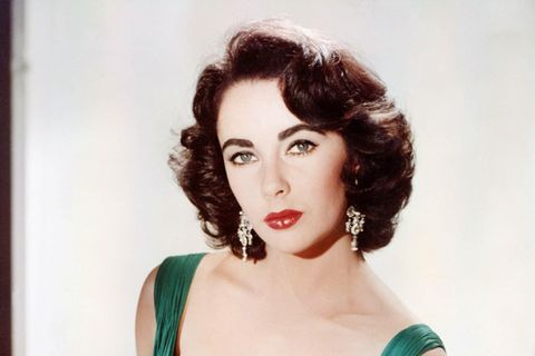Liz Taylor ca. 1950, in einem grünen Kleid