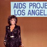 Liz Taylor auf einer Aids Wohltätigkeitsveranstaltung im Jahr 1985