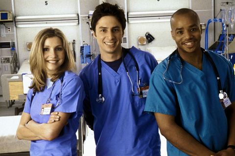 "Scrubs"-Stars Sarah Chalke als Elliot Reid, Donald Faison als Christopher Turk und Zach Braff als J.D. Dorian