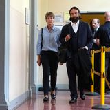 Christina Block verlässt nach dem Prozessbeginn den Gerichtssaal