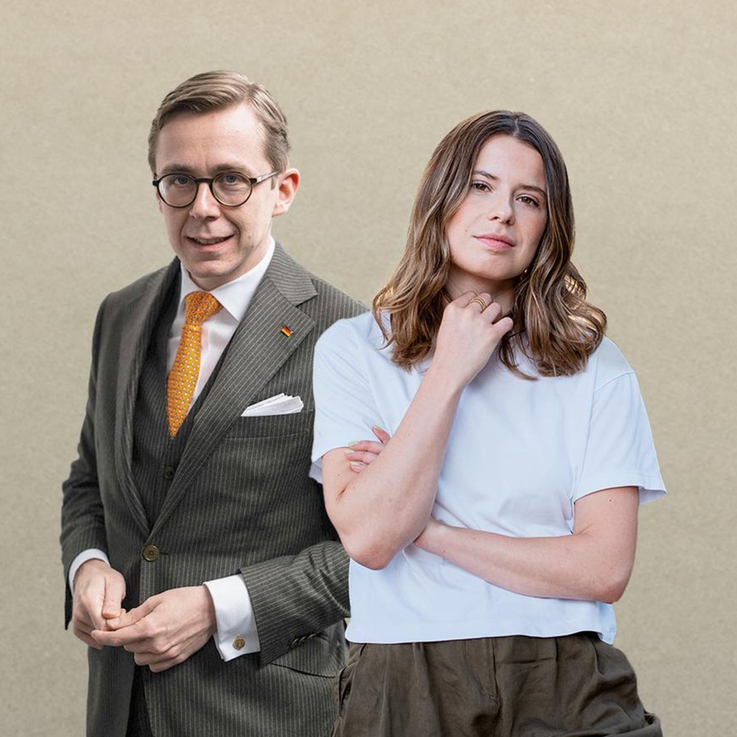 Philipp Amthor und Luisa Neubauer stehen in einer Collage nebeneinander
