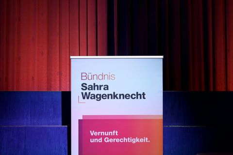 Aufsteller mit BSW-Logo