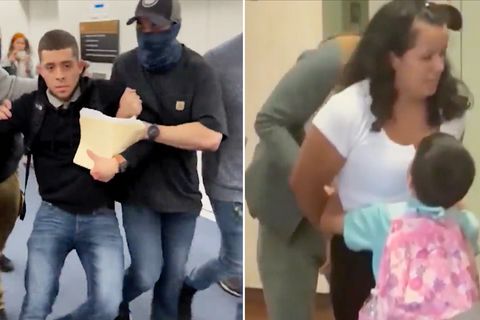 Protestierende vor dem ICE Gebäude in L.A.