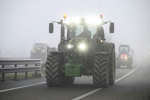 Bauernprotest im Februar 2024, hier in Spanien