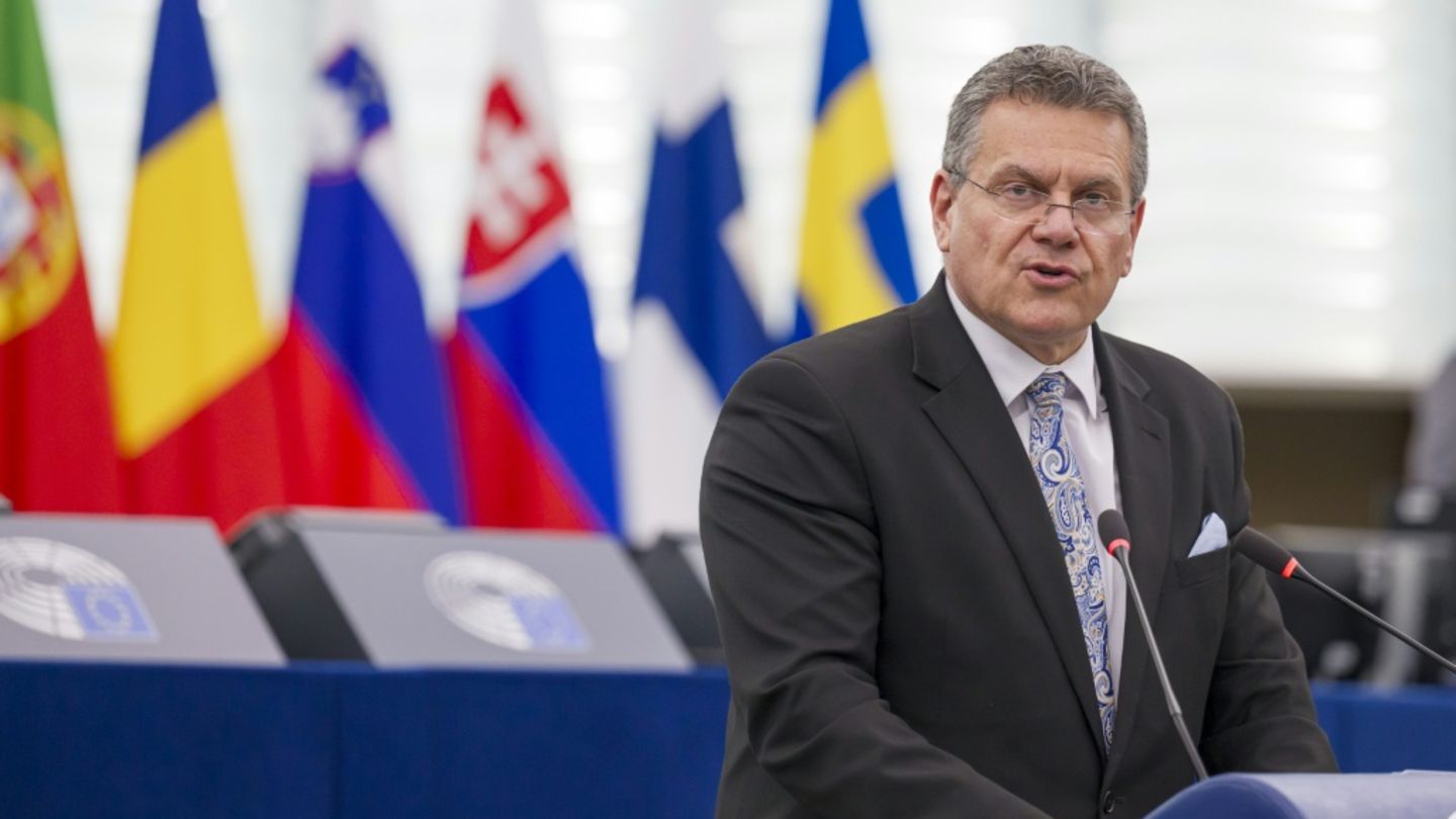 Maros Sefcovic am 9. Juli 2025 im Europäischen Parlament