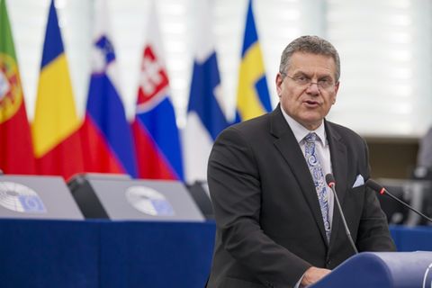 Maros Sefcovic am 9. Juli 2025 im Europäischen Parlament