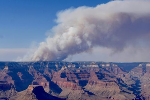 Rauchsäule über dem Grand Canyon
