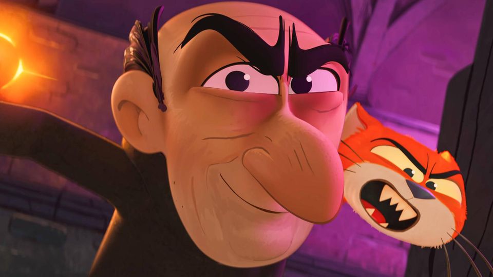 Der böse Gargamel mit seiner großen Nase im neuen Schlumpf-Film