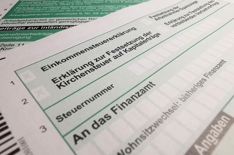 Das Bild zeigt ein Formular zur Steuererklärung