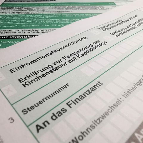 Das Bild zeigt ein Formular zur Steuererklärung