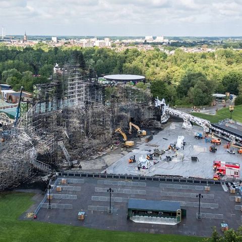 Die zerstörte Tomorrowland-Festivalbühne in Boom