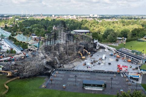 Die zerstörte Tomorrowland-Festivalbühne in Boom