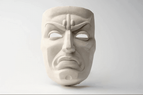 Eine wütende Maske