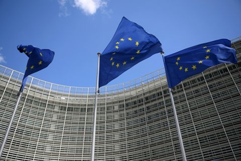 Europaflaggen in Brüssel